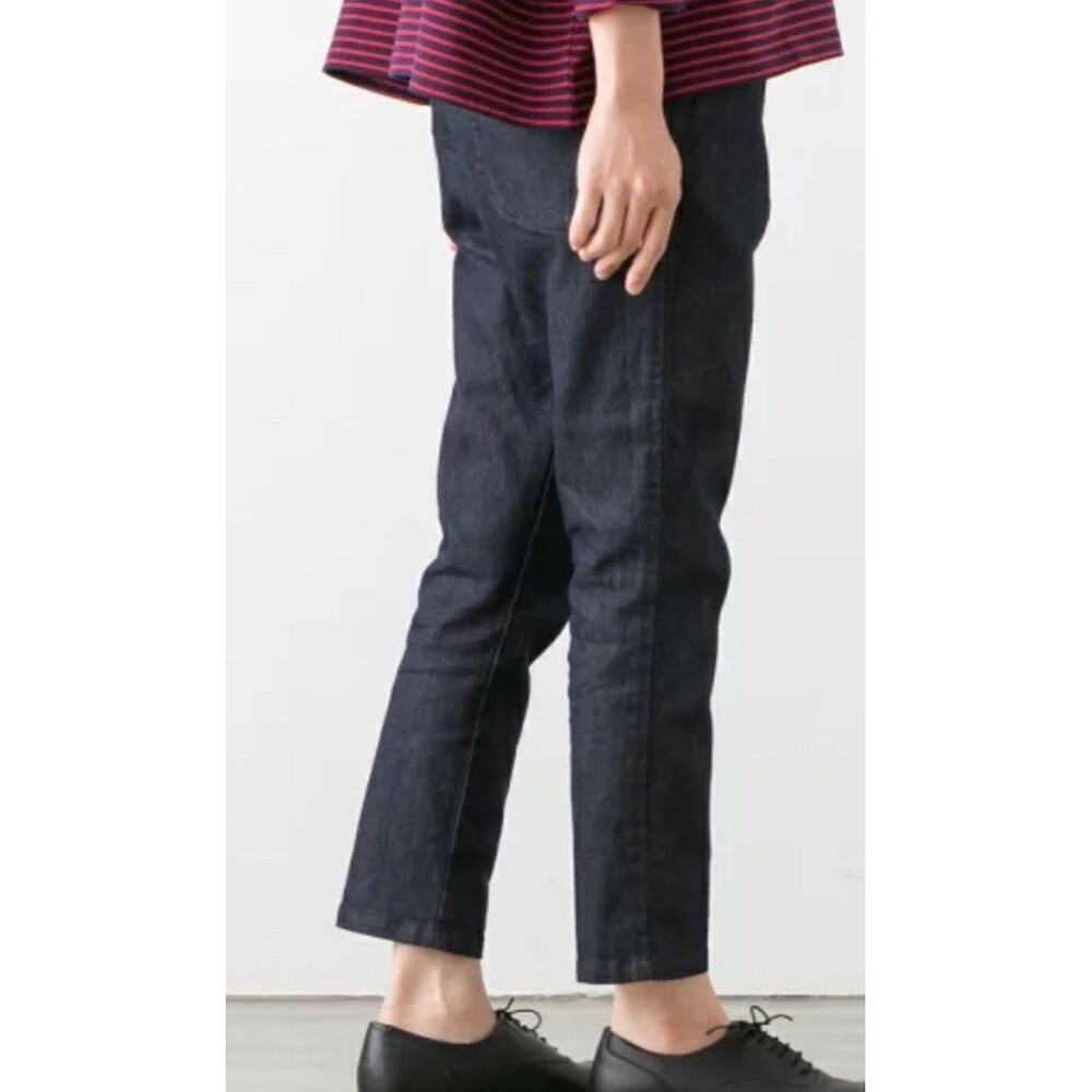 Travail Manuel Blue Cropped Pants Womens S TM5012-192 Lagenlook Relaxed Pull On